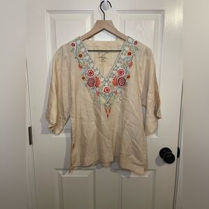 Kyla Seo Karyn Caite Linen Top Boho Revival Size Small